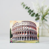Rome Colosseum Waterverf Art Briefkaart (Staand voorkant)