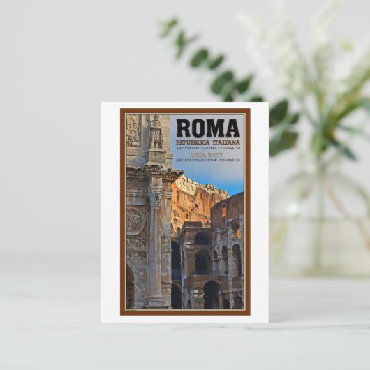 Rome - de Arch Constantine en het Colosseum Briefkaart (Staand voorkant)