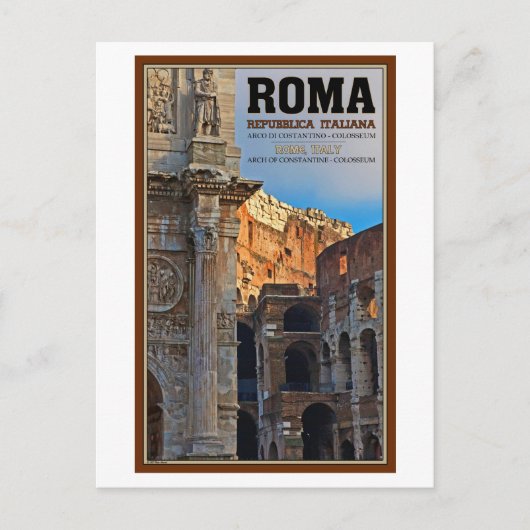 Rome - de Arch Constantine en het Colosseum Briefkaart (Voorkant)