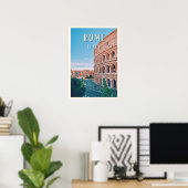 Rome, de stad Dolce Vita en de Italiaanse charme Poster (Thuiskantoor)
