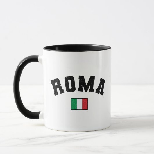 Rome Distressed Athletic Typography Een Italiaanse Mok (Links)