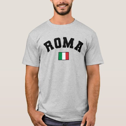 Rome Distressed Athletic Typography Een Italiaanse T-shirt (Voorkant)