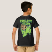 Rome-Dive Ptero Cute Dinosaur & Colosseum Travel A T-shirt (Achterkant volledig)