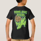 Rome-Dive Ptero Cute Dinosaur & Colosseum Travel A T-shirt (Achterkant)