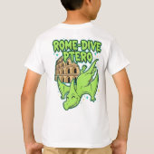 Rome-Dive Ptero Cute Dinosaur & Colosseum Travel A T-shirt (Achterkant)