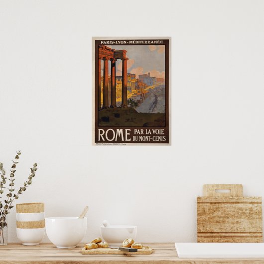 Rome door het Mont-Cenis-reisposter Poster (Keuken)
