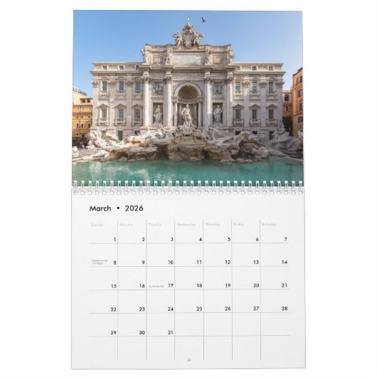 Rome en Vaticaan Kalender (Mar 2026)