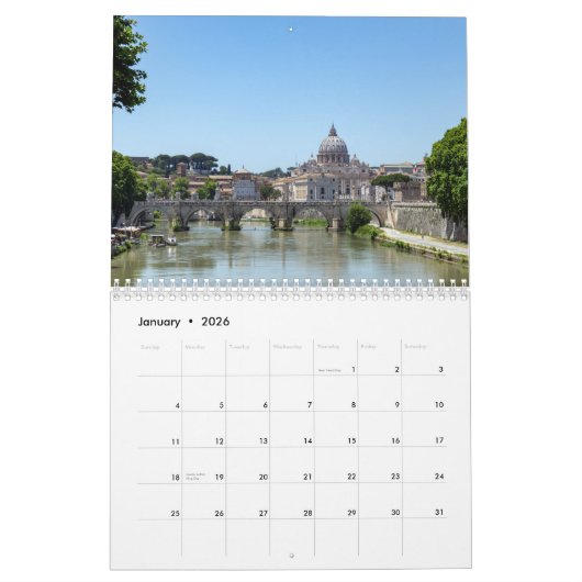 Rome en Vaticaan Kalender (Jan 2026)