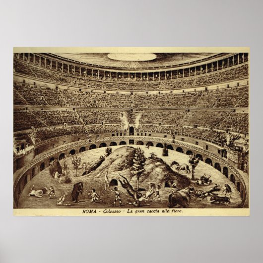 Rome, entertainment in het Colosseum Poster (Voorkant)