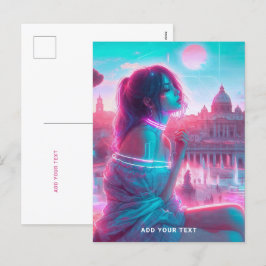 Rome | ETHERISCHE Retrowave VaporWave Aangepaste t Feestdagenkaart
