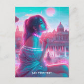 Rome | ETHERISCHE Retrowave VaporWave Aangepaste t Feestdagenkaart (Voorkant)