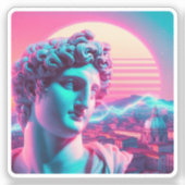 Rome | Ethische Beeldhouwkunst Vaporwave Retrowave Sticker (Voorkant)