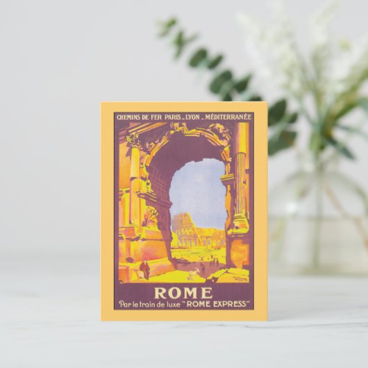 Rome Express Vintage Travel Poster Briefkaart (Staand voorkant)