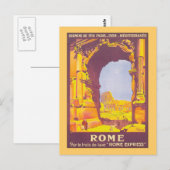 Rome Express Vintage Travel Poster Briefkaart (Voorkant / Achterkant)