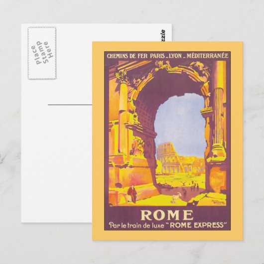 Rome Express Vintage Travel Poster Briefkaart (Voorkant / Achterkant)