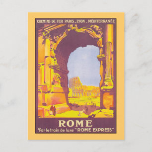 Rome Express Vintage Travel Poster Briefkaart