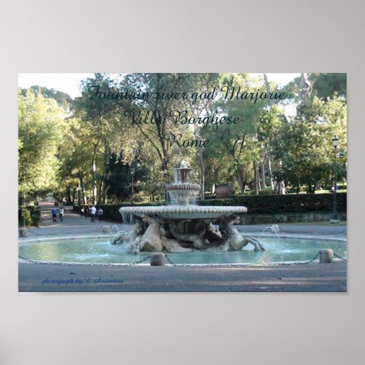 Rome, fontein, villa Borghese Poster (Voorkant)