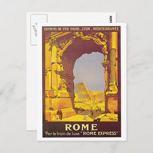 "Rome"  Franse reisposter Briefkaart (Voorkant / Achterkant)