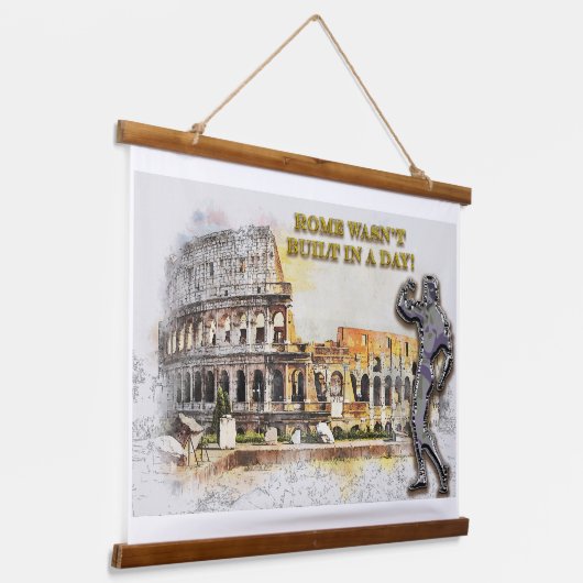 Rome Gebouwd Lichaamsbouwer Werkontwerp Hangend Wandkleed (Gebogen)