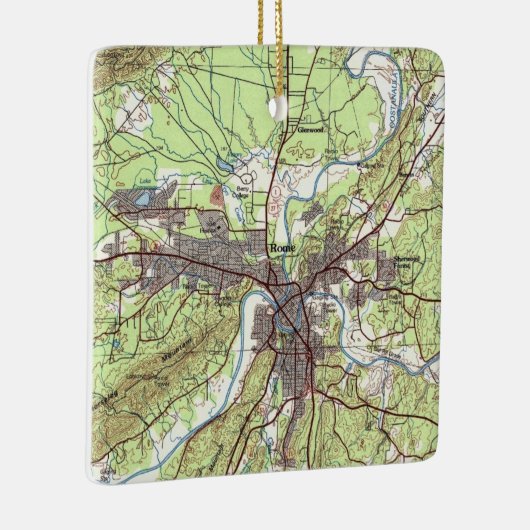 Rome Georgia Topo Map Keramisch Ornament (Rechts)