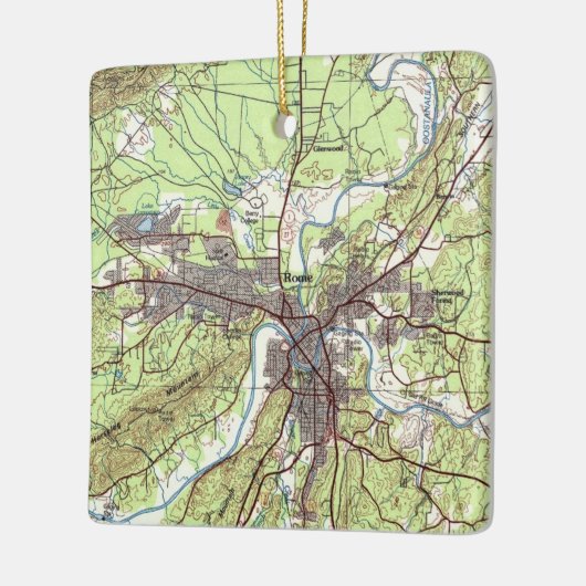 Rome Georgia Topo Map Keramisch Ornament (Links)