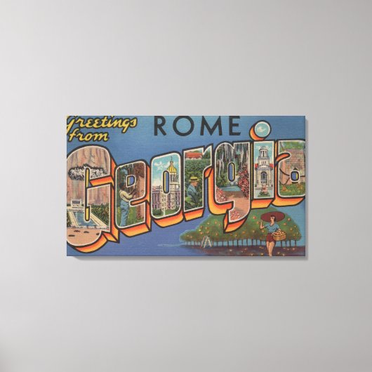 Rome, GeorgiaLarge Letter ScenesRome, GA Canvas Afdruk (Voorkant)