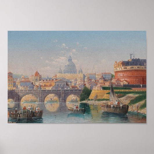 Rome, Gezicht op Castel Sant'Angelo Poster (Voorkant)