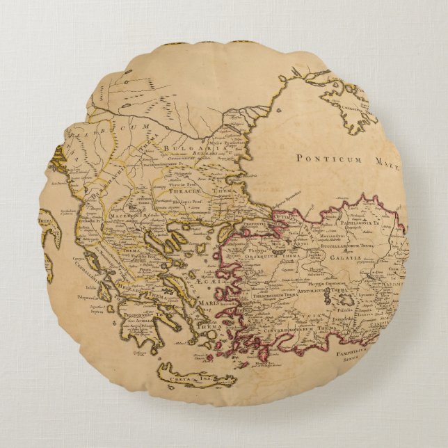 Rome, Griekenland, Turkije 2 Rond Kussen (Voorkant)