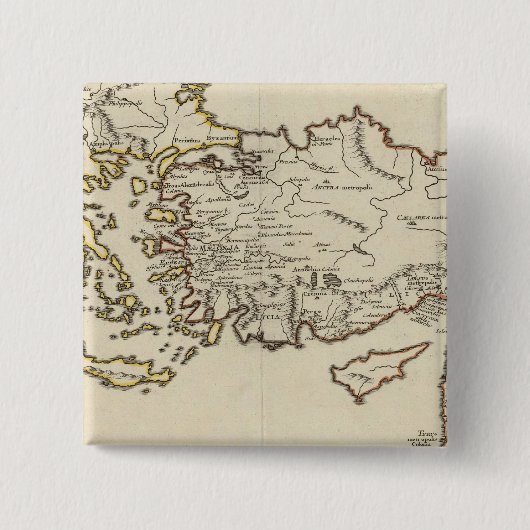 Rome, Griekenland, Turkije Vierkante Button 5,1 Cm (Voorkant)