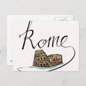 Rome Hand Lettered Design Briefkaart (Voorkant / Achterkant)