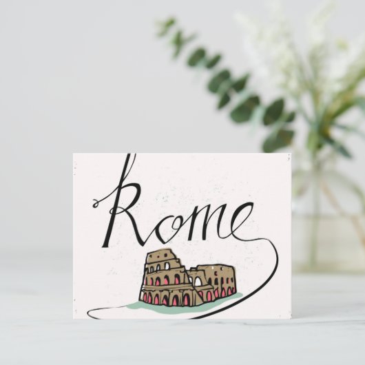 Rome Hand Lettered Design Briefkaart (Staand voorkant)