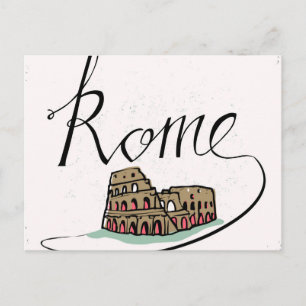 Rome Hand Lettered Design Briefkaart