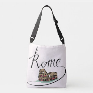 Rome Hand Lettered Design Crossbody Tas