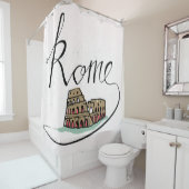 Rome Hand Lettered Design Douchegordijn (In situ)