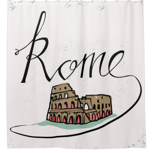 Rome Hand Lettered Design Douchegordijn (Voorkant)
