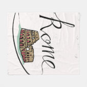 Rome Hand Lettered Design Fleece Deken (Voorkant (Horizontaal))
