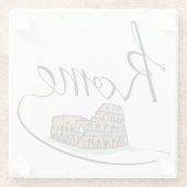 Rome Hand Lettered Design Glazen Onderzetter (Achterkant)