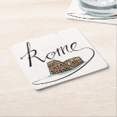 Rome Hand Lettered Design Kartonnen Onderzetters (Schuin)
