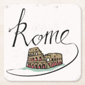 Rome Hand Lettered Design Kartonnen Onderzetters (Voorkant)