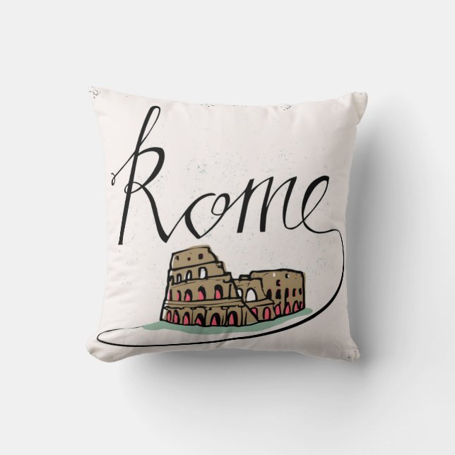 Rome Hand Lettered Design Kussen (Voorkant)