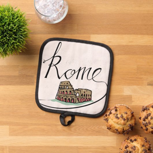 Rome Hand Lettered Design Pannenlap (Top down)