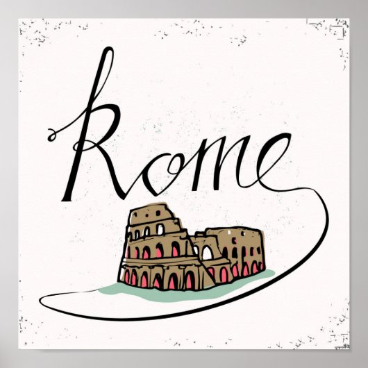 Rome Hand Lettered Design Poster (Voorkant)