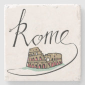 Rome Hand Lettered Design Stenen Onderzetter (Voorkant)