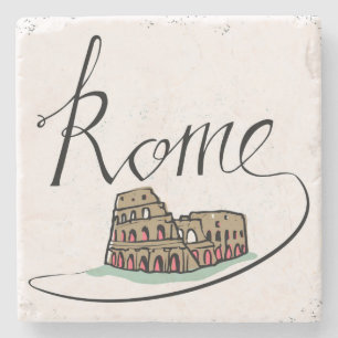 Rome Hand Lettered Design Stenen Onderzetter