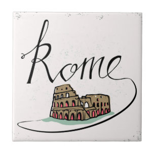 Rome Hand Lettered Design Tegeltje