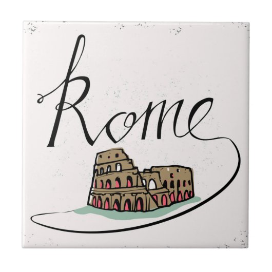 Rome Hand Lettered Design Tegeltje (Voorkant)