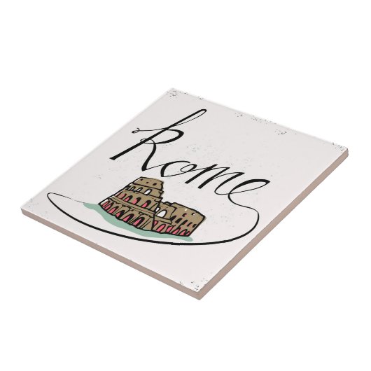 Rome Hand Lettered Design Tegeltje (Zijkant)