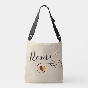 Rome Heart Bag, Italië, Romeinse vlag Crossbody Tas