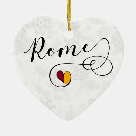 Rome Heart, kerstboomversiering, Italië Keramisch Ornament (Voorkant)