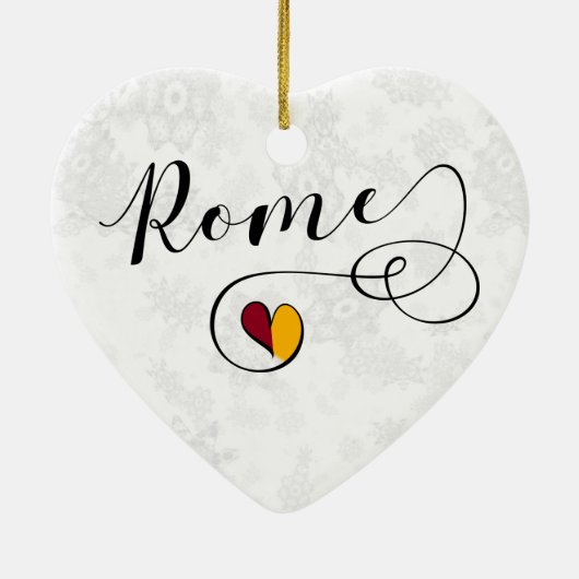 Rome Heart, kerstboomversiering, Italië Keramisch Ornament (Achterkant)